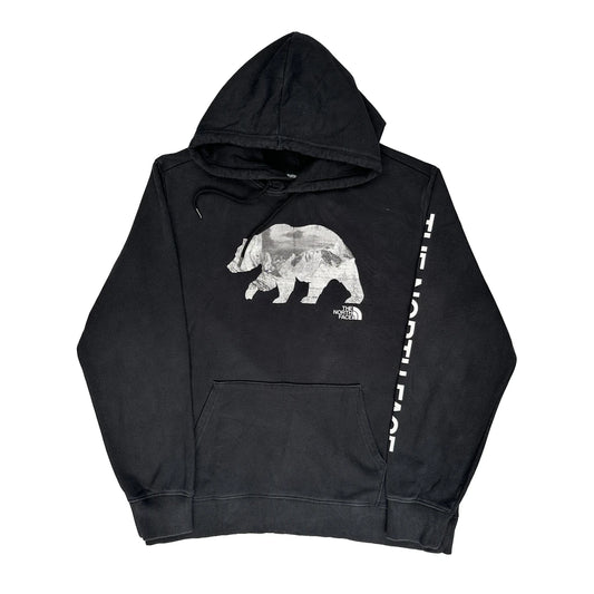 Bear Motif The North Face Graphic Hoodie - XL Black Cotton Blend