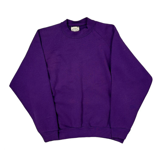 90S Blank Fruit Of The Loom Sweatshirt - XL Purple Cotton Blend