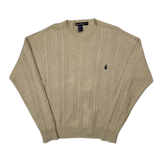 Nautica Jumper - Medium Beige Cotton Blend