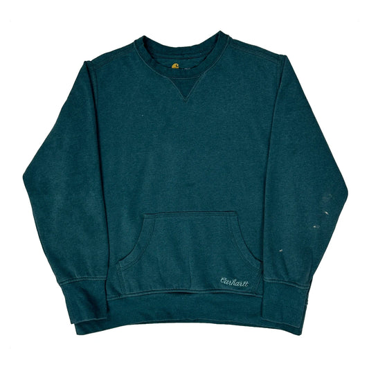 Age 12-14 Carhartt Sweatshirt - Large Green Cotton Blend