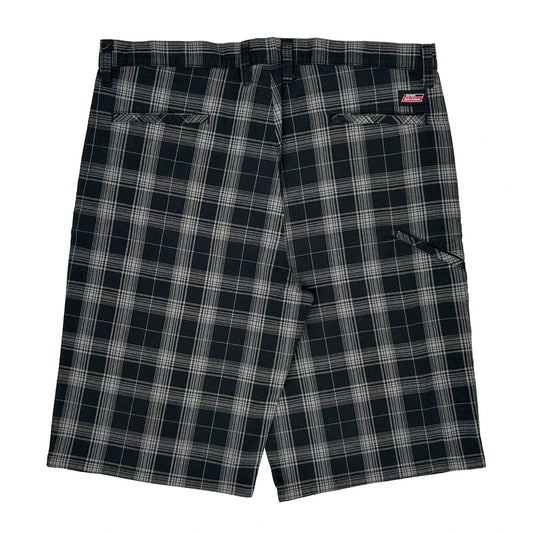 Vintage Dickies Checked Shorts - 38W 13L Black Cotton Blend