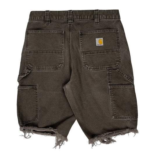 Carhartt Double Knee Carpenter Shorts - 30W 11L Grey Cotton