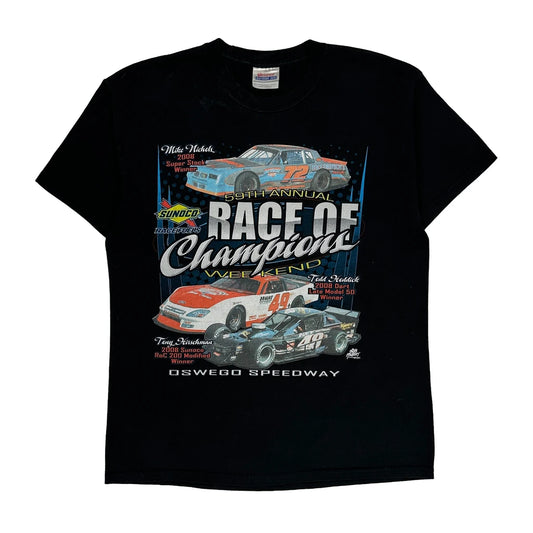 Race Of Champions Hanes Graphic T-Shirt - Large Black Cotton Blend