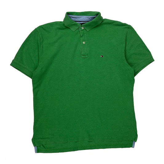 Vintage Tommy Hilfiger Polo Shirt - Large Green Cotton
