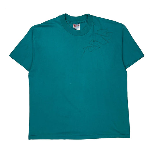 Hanes Single Stitch T-Shirt - XL Green Cotton Blend