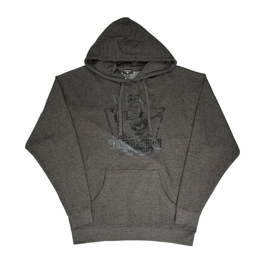 True Religion Graphic Hoodie - XL Grey Cotton Blend