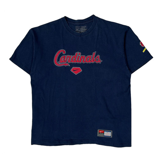 Vintage St. Louis Cardinals Nike Graphic T-Shirt - Medium Navy Cotton