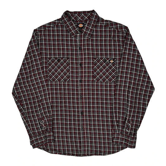 Dickies Checked Flannel Shirt - XL Red Cotton