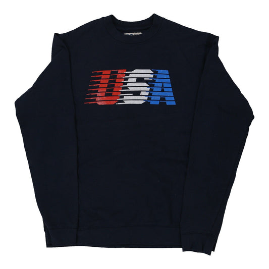 Vintage navy USA Rg Sweatshirt - mens large