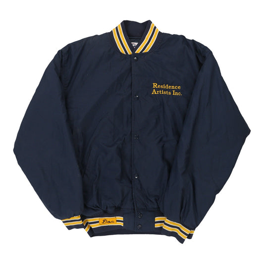 Vintage navy Residence Artists Game Varsity Jacket - mens large