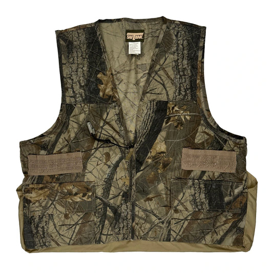 Vintage Saftbak Camo Gilet - XL Green Cotton Blend