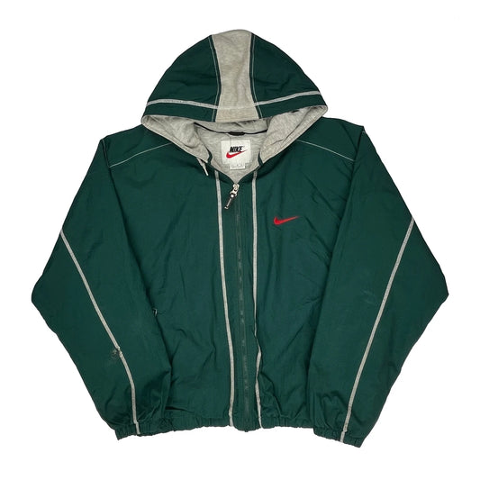90S Nike Windbreaker - Large Green Polyester