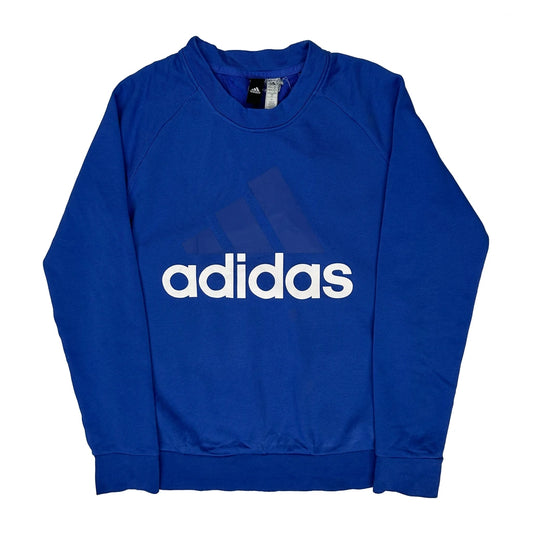 Vintage Adidas Sweatshirt - Small Blue Cotton