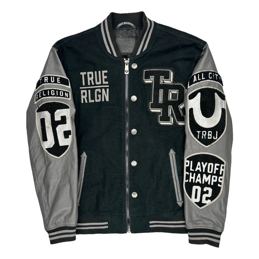 Playoff Champs 02 True Religion Varsity Jacket - 3XL Black Polyester