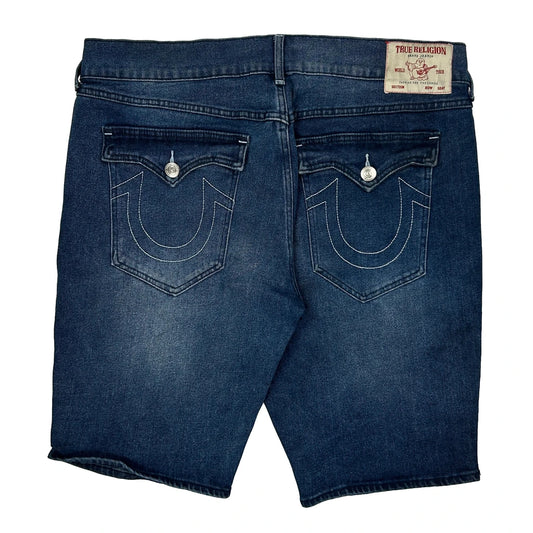 True Religion Denim Shorts - 40W 12L Blue Denim