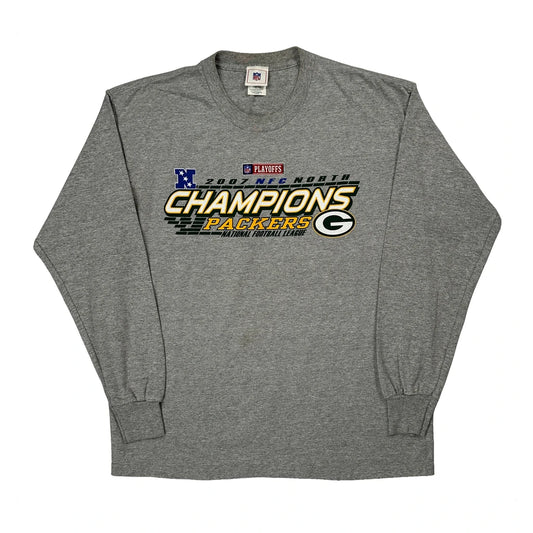 Packers Nfl Long Sleeve T-Shirt - Large Grey Polyester