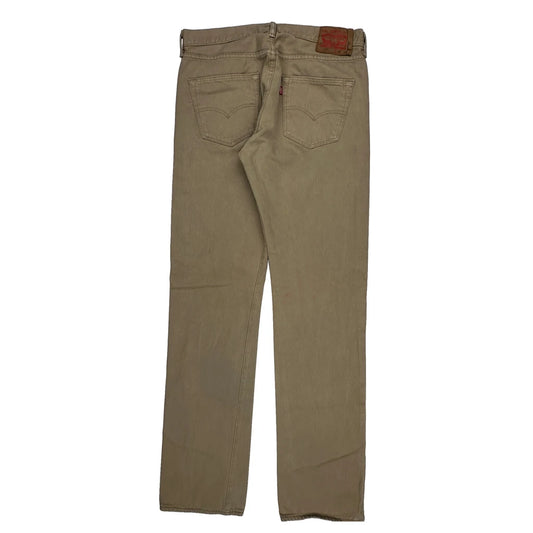 501 Levis Jeans - 34W 32L Beige Cotton