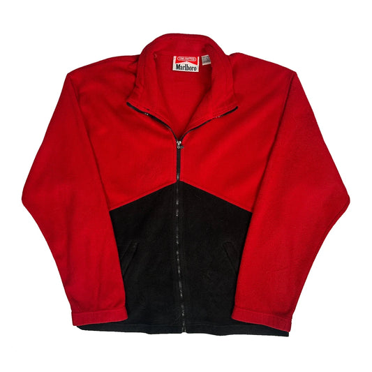 Vintage Marlboro Fleece Jacket - Large Black Polyester
