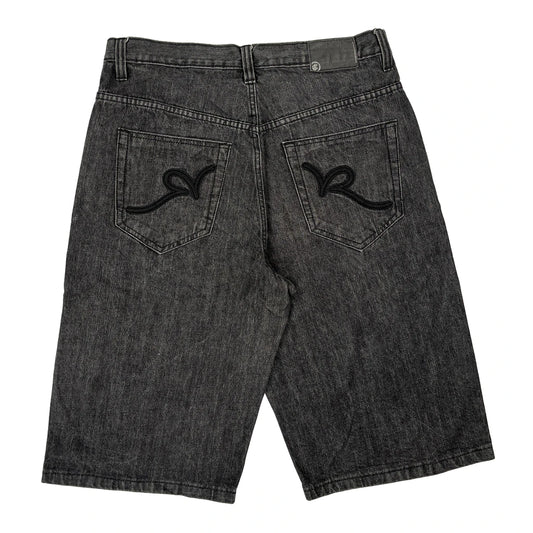 Rocawear Denim Shorts - 34W 13L Grey Denim