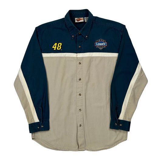 Team Lowe'S Racing Winners Circle Nascar Shirt - Large Beige Cotton