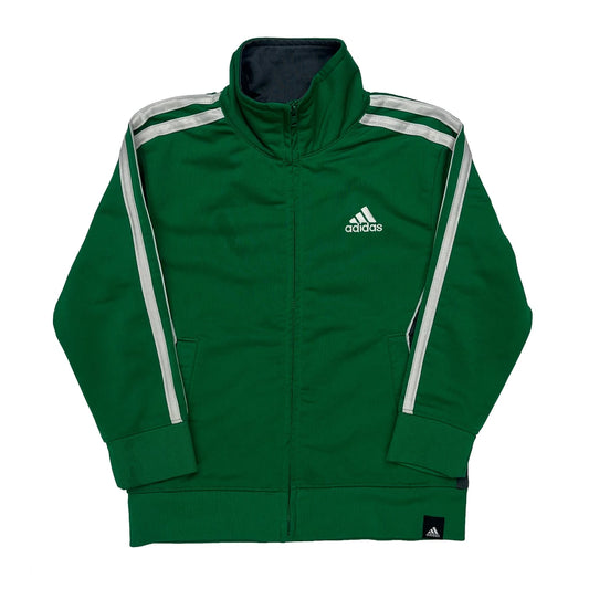 Vintage Age 4 Adidas Striped Track Jacket - Small Green Polyester