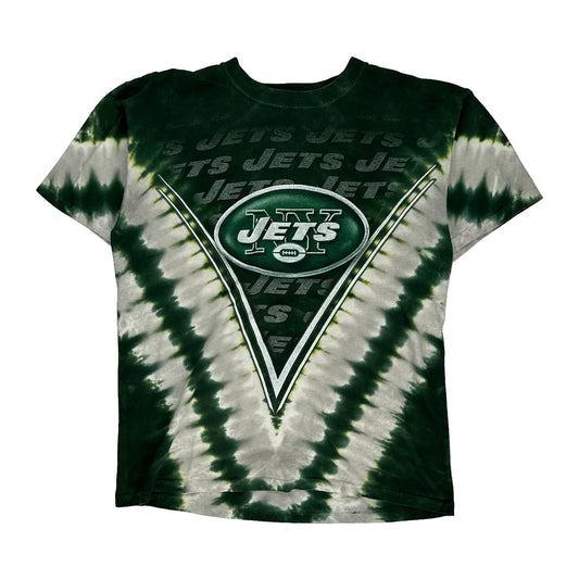 Jets N.F.L. Team Apparel Tie-Dye T-Shirt - Medium Green Cotton