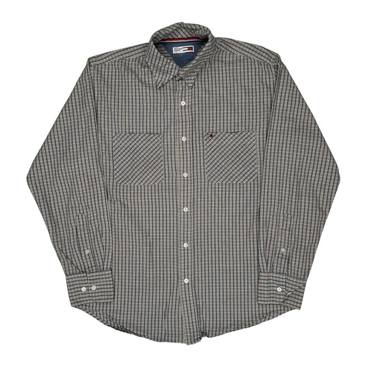 Tommy Hilfiger Denim Checked Shirt - Medium Grey Cotton