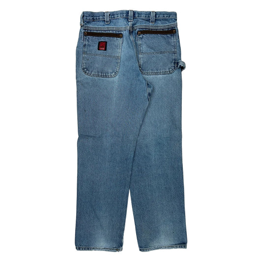 Wrangler Double Knee Carpenter Jeans - 32W 30L Blue Denim