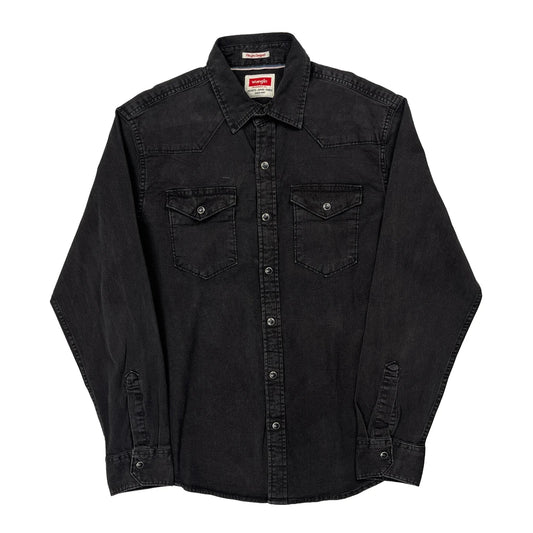Wrangler Denim Shirt - Medium Black Cotton