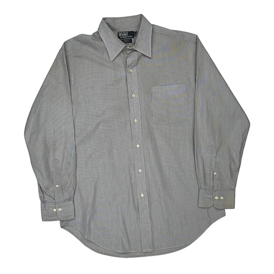 Polo By Ralph Lauren Pinstripe Shirt - Large Grey Cotton