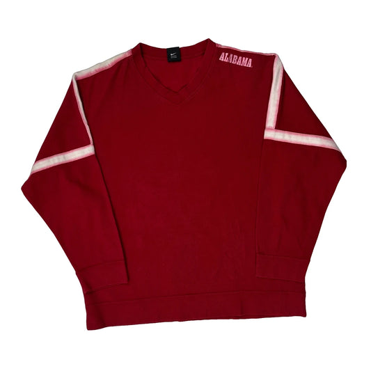 Vintage Alabama Nike V-Neck Long Sleeve T-Shirt - XL Red Cotton