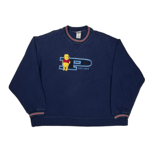 Winnie The Pooh Disney Cartoon Sweatshirt - 2XL Navy Cotton