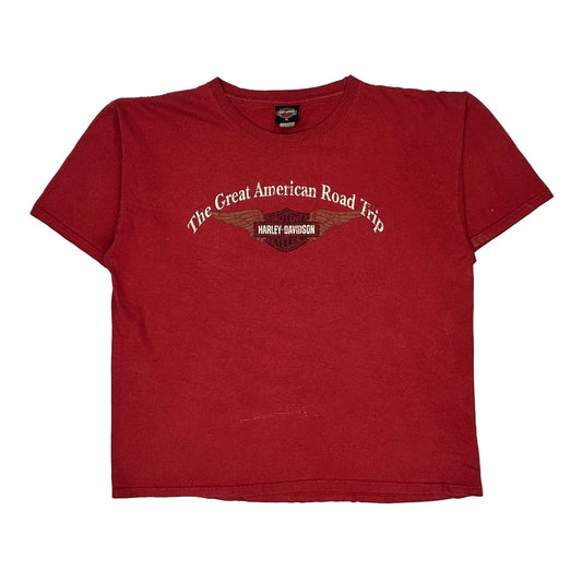Ohio Harley Davidson Graphic T-Shirt - XL Red Cotton