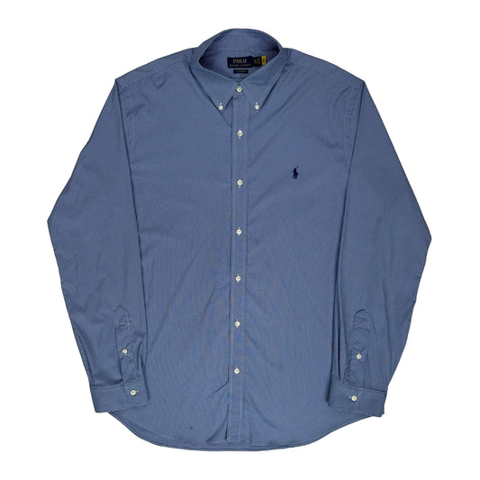Classic Fit Polo By Ralph Lauren Checked Shirt - XL Blue Cotton