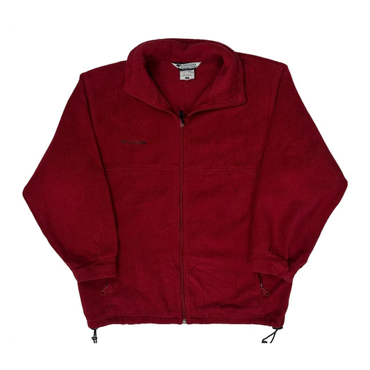 Columbia Fleece Jacket - Medium Burgundy Polyester