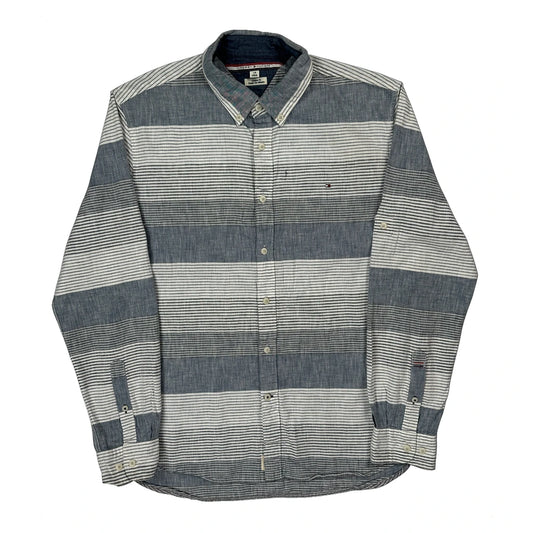 Tommy Hilfiger Striped Shirt - Large Blue Cotton