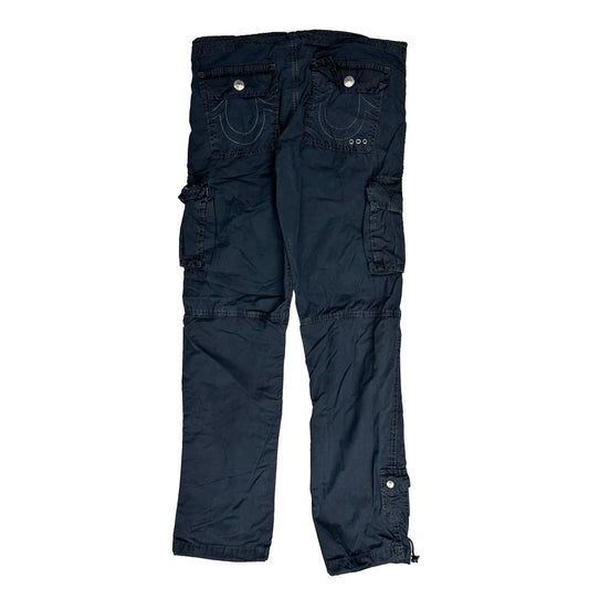 True Religion Cargo Trousers - 30W UK 8 Navy Cotton