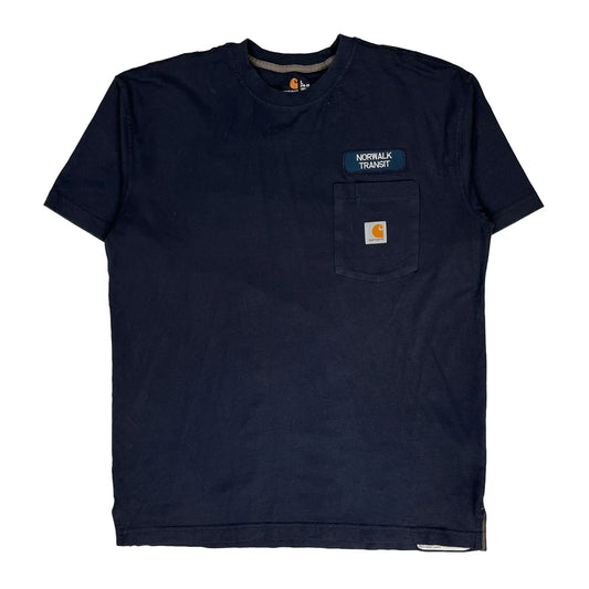 Carhartt T-Shirt - Large Navy Cotton