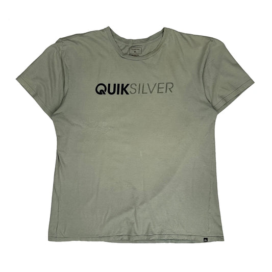 Quiksilver Spellout T-Shirt - 2XL Khaki Cotton