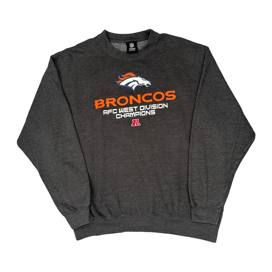 Denver Broncos Nfl Sweatshirt - 2XL Grey Cotton Blend