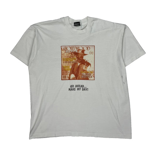 Hollywood Theme Fruit Of The Loom Graphic T-Shirt - XL White Cotton Blend