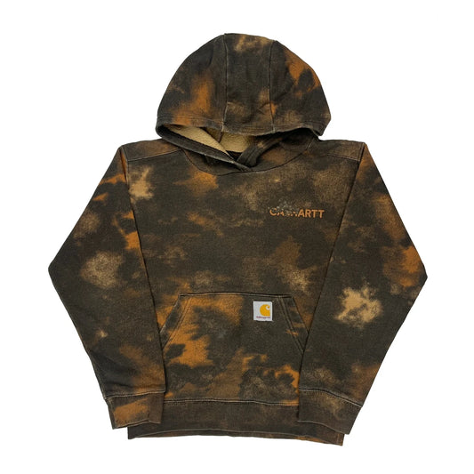 Age 8-10 Carhartt Tie-Dye Hoodie - Small Brown Cotton