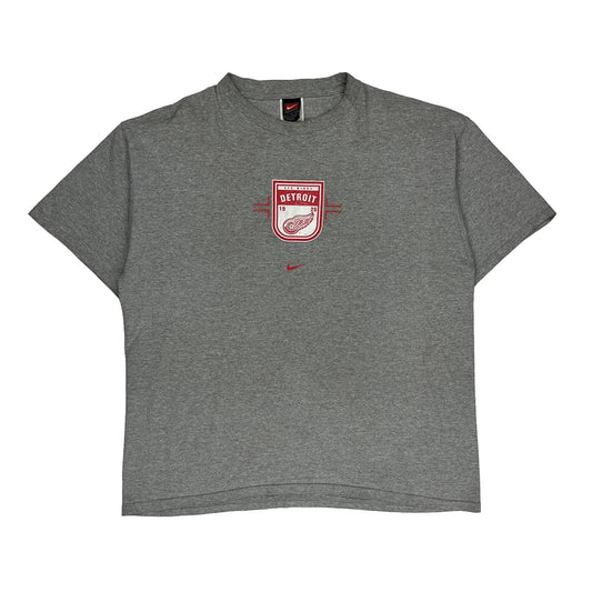 Detroit Red Wings Nike Graphic T-Shirt - Large Grey Cotton