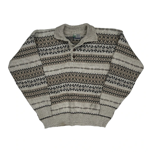 Unbranded Striped Jumper - Large Beige Wool Blend