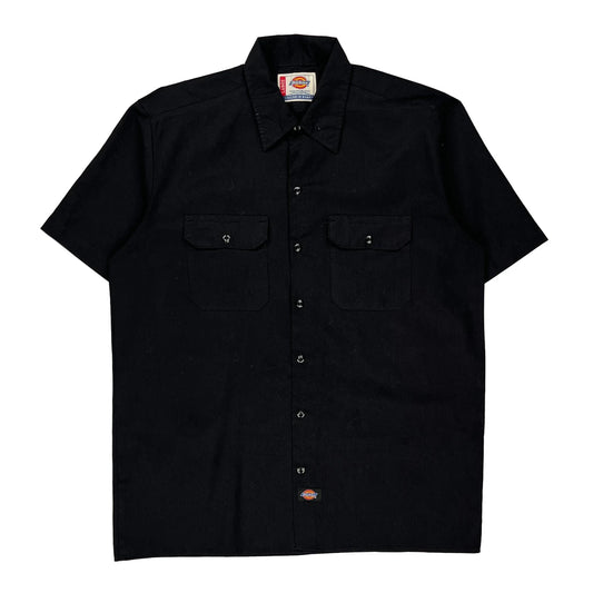 A Legend In Work Dickies Short Sleeve Shirt - Large Black Polyester Blend