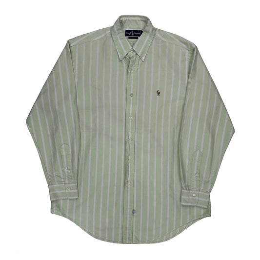 Ralph Lauren Striped Shirt - Large Green Cotton