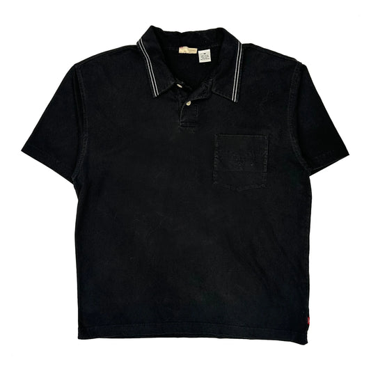 Levis Polo Shirt - Medium Black Cotton