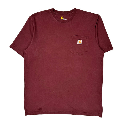 Carhartt Tall T-Shirt - Large Burgundy Cotton