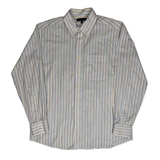Vintage Tommy Hilfiger Striped Patterned Shirt - Large White Cotton