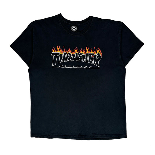 Thrasher Graphic T-Shirt - Large Black Cotton